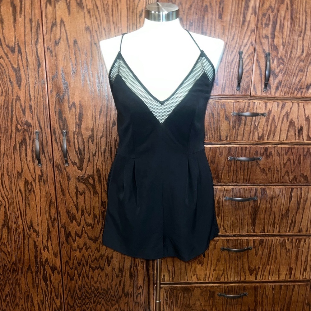 Mesh detailed romper